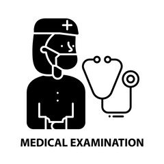 medical examination icon, black vector sign with editable strokes, concept illustration