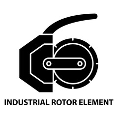 industrial rotor element icon, black vector sign with editable strokes, concept illustration