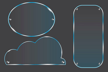Plexiglass shapes, great design for any purposes. A plexiglass cloud. Stock image. EPS 10.
