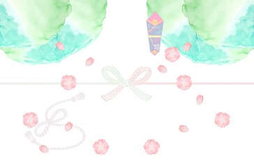 桜デザイン熨斗テンプレート