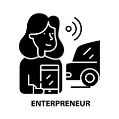 enterpreneur icon, black vector sign with editable strokes, concept illustration