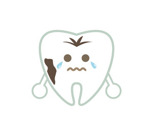 Naklejka premium Tooth character illustration. Dentist . dental clinic 