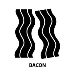 bacon icon, black vector sign with editable strokes, concept illustration