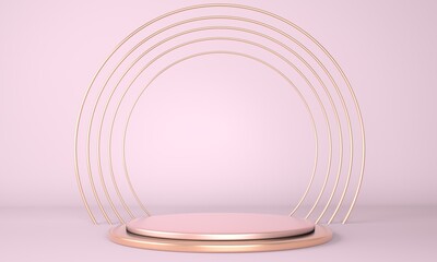 Product podium on pastel background 3d. Abstract minimal geometry concept. Studio stand platform theme. Exhibition and business marketing presentation stage.