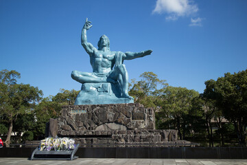 Fototapeta na wymiar Peace statue in Nagasaki, Japan