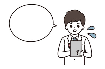 薬剤師 医師 記入 メモ 男性 吹き出し