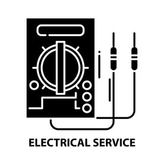 electrical service icon, black vector sign with editable strokes, concept illustration