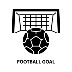 football goal icon, black vector sign with editable strokes, concept illustration