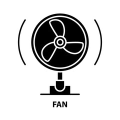 fan icon, black vector sign with editable strokes, concept illustration