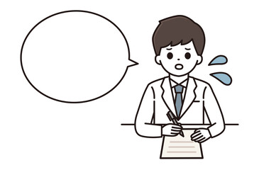 薬剤師 医師 記入 メモ 男性 吹き出し