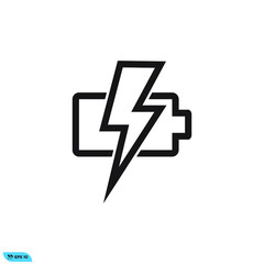 Icon vector graphic of battery, symbol charge