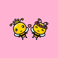 Obraz premium cute honeymoon character in the form of love