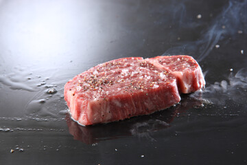 黒毛和牛のヒレステーキ　鉄板焼き