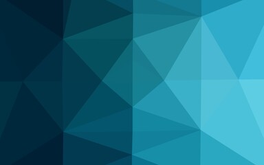 Dark BLUE vector shining triangular template. Shining illustration, which consist of triangles. Textured pattern for background.