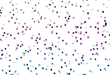 Light Multicolor, Rainbow vector texture in poly style with circles, cubes.