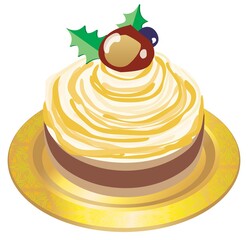 クリスマスのショートケーキ　モンブラン
