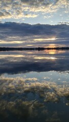 sunset over the lake