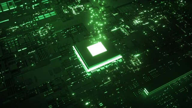 Glowing Chip Transferring Data