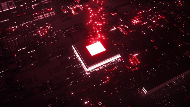 Glowing Chip Transferring Data