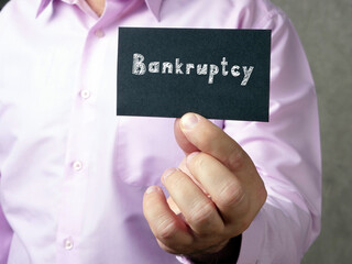 Business concept about Bankruptcy  with inscription on the piece of paper.
