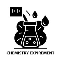 chemistry expirement icon, black vector sign with editable strokes, concept illustration