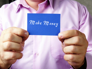 Business concept meaning Make Money Y with sign on the page.