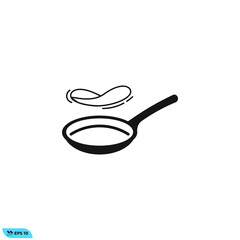 Icon vector graphic of pan cooking, good for template app etc