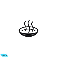 Icon vector graphic of pan cooking, good for template app etc