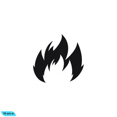 Icon vector graphic of fire, good for template