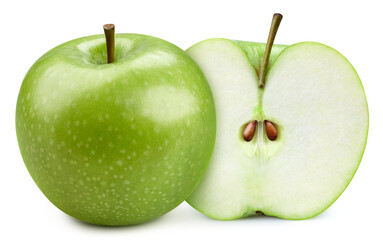 Apple on white with clipping path