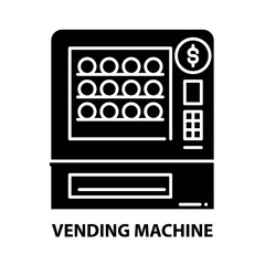 vending machine symbol icon, black vector sign with editable strokes, concept illustration