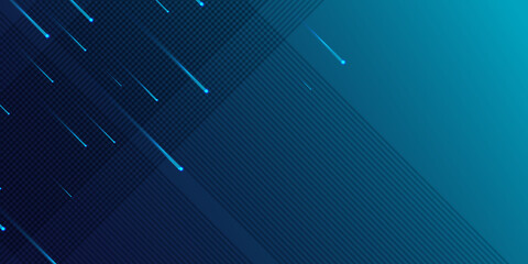 Blue tech gaming abstract background with dot circle halftone meteor star
