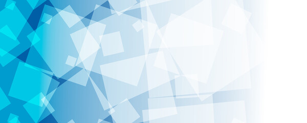 Blue and grey glossy squares abstract tech banner design. Geometric vector background