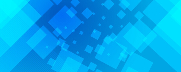 Blue abstract background for wide banner with square banner. Blue tech background. Modern blue background with modern business concept