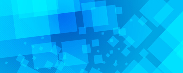Blue abstract background for wide banner with square banner. Blue tech background. Modern blue background with modern business concept