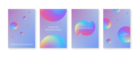 Abstract cover set with colorful 3d circle shapes