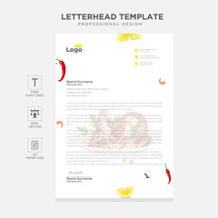 Simple  food creative modern letter head templates for project design, Vector illustration
