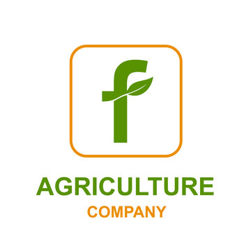 Initial f letter with leaf design for agriculture and cosmetic nature logo concept
