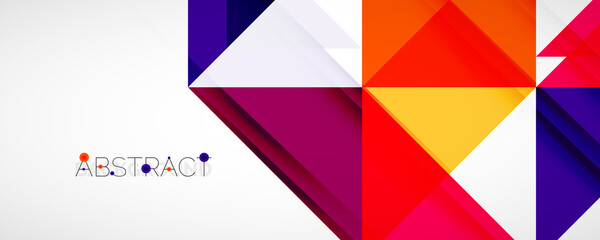 Geometric abstract background. Techno color triangle shapes. Vector illustration for covers, banners, flyers and posters and other designs