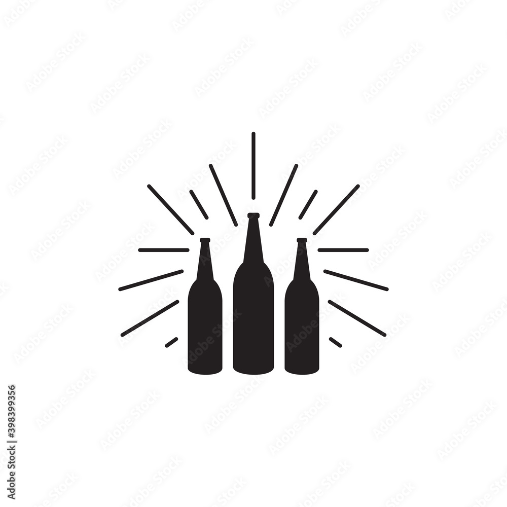 Wall mural bottle icon logo design template