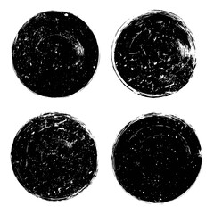 Vector black paint circle.Grunge texture round shape.