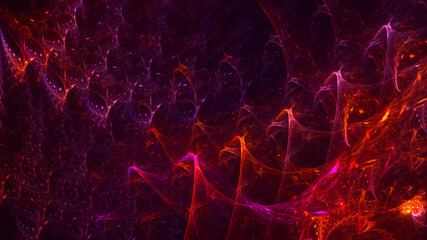 3D rendering abstract multicolor fractal light background