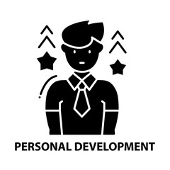 personal development symbol icon, black vector sign with editable strokes, concept illustration