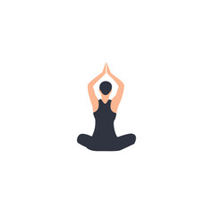 Female yoga. Vector illustration of beautiful cartoon woman