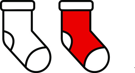 socks icon isolated on white background from baby shower collection. socks icon trendy and modern socks symbol for logo, web, app, UI. socks icon simple sign. socks icon flat vector illustration 