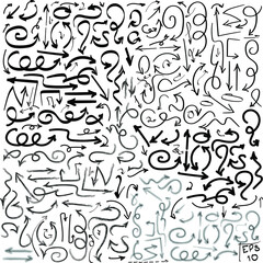 Hand Drawn Arrow Icons Vector set in eps 