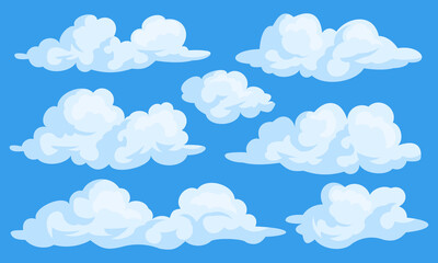 Set of cartoon clouds