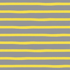Seamless pattern with horizontal hand drawn markers stripes. Colors of the year 2021. Ultimate Gray and Illuminating. Minimalistic design. Vector illustration.