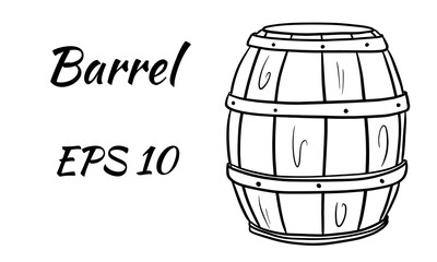 Barrel for wine or beer. Isolated on a white background.