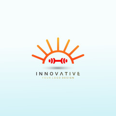 Fototapeta premium Fitness logo design with sun icon, Fitness Logo Images, Stock Photos & Vectors